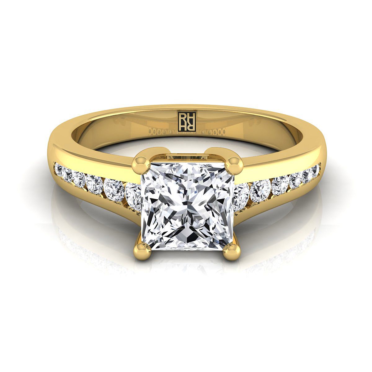 Contemporary Tapered Channel Princess, in 18K Yellow Gold | RockHer