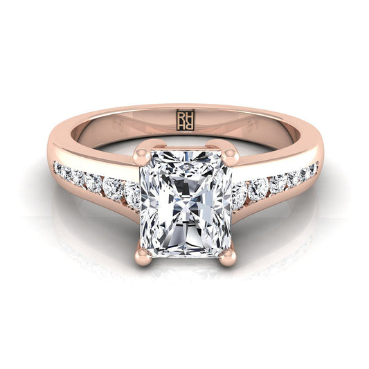Contemporary Tapered Channel Radiant, in 14K Rose Gold | RockHer