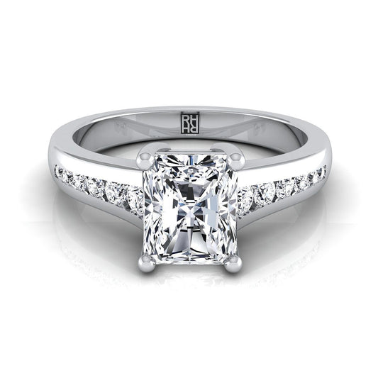 Contemporary Tapered Channel Radiant, in Platinum | RockHer