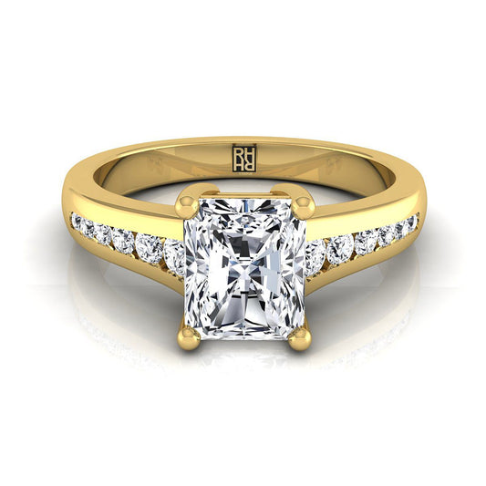 Contemporary Tapered Channel Radiant, in 18K Yellow Gold | RockHer