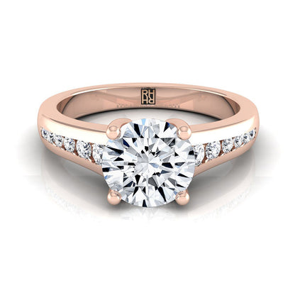 ตัวเรือนแหวนหมั้นเพชร Stevie ทรงกลม ฝังแชนเนล ทองคำชมพู 14K จาก RockHer