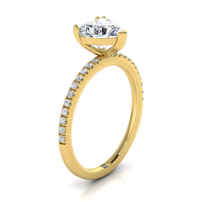 ตัวเรือนแหวนหมั้นเพชร Kelly ทรงหัวใจ ฝังหนาม ทองคำเหลือง 18K จาก RockHer