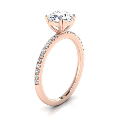 ตัวเรือนแหวนหมั้นเพชร Kelly ทรงกลม ฝังหนาม ทองคำชมพู 14K จาก RockHer