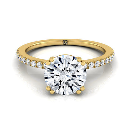 ตัวเรือนแหวนหมั้นเพชร Kelly ทรงกลม ฝังหนาม ทองคำเหลือง 18K จาก RockHer