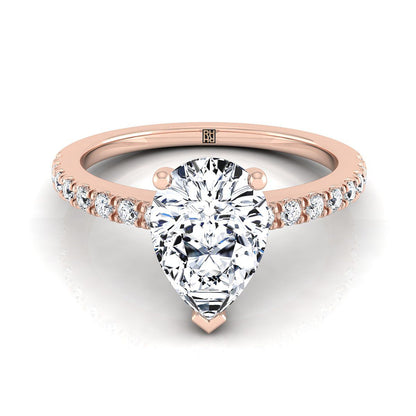 ตัวเรือนแหวนหมั้นเพชร Norah ทรงหยดน้ำ ทองคำชมพู 14K จาก RockHer