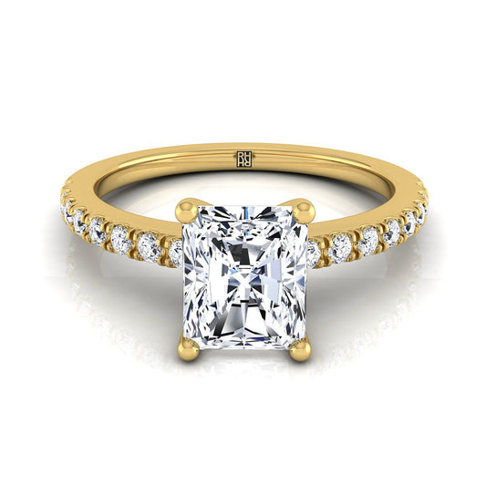 Classic Linear French Pavé Radiant, in 18K Yellow Gold | RockHer