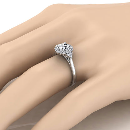 ตัวเรือนแหวนหมั้นเพชร Kai ทรงกลม ฝังปาเว่ ทองคำขาว 18K จาก RockHer