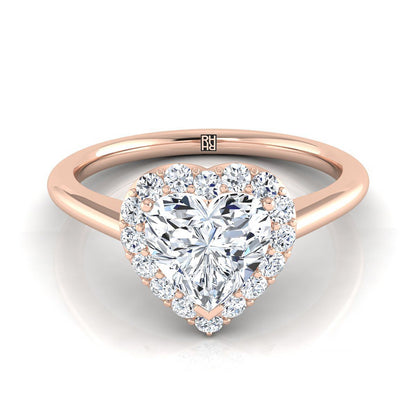 ตัวเรือนแหวนหมั้นเพชร Etta ทรงหัวใจ ฝังปาเว่ ทองคำชมพู 14K จาก RockHer