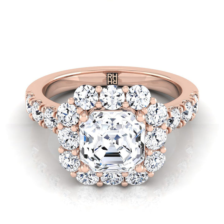 ตัวเรือนแหวนหมั้นเพชร Alannah ทรงแอชเชอร์ ฝังหนาม ทองคำชมพู 14K จาก RockHer