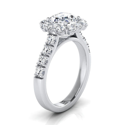 ตัวเรือนแหวนหมั้นเพชร Alannah ทรงแอชเชอร์ ฝังหนาม ทองคำขาว 18K จาก RockHer
