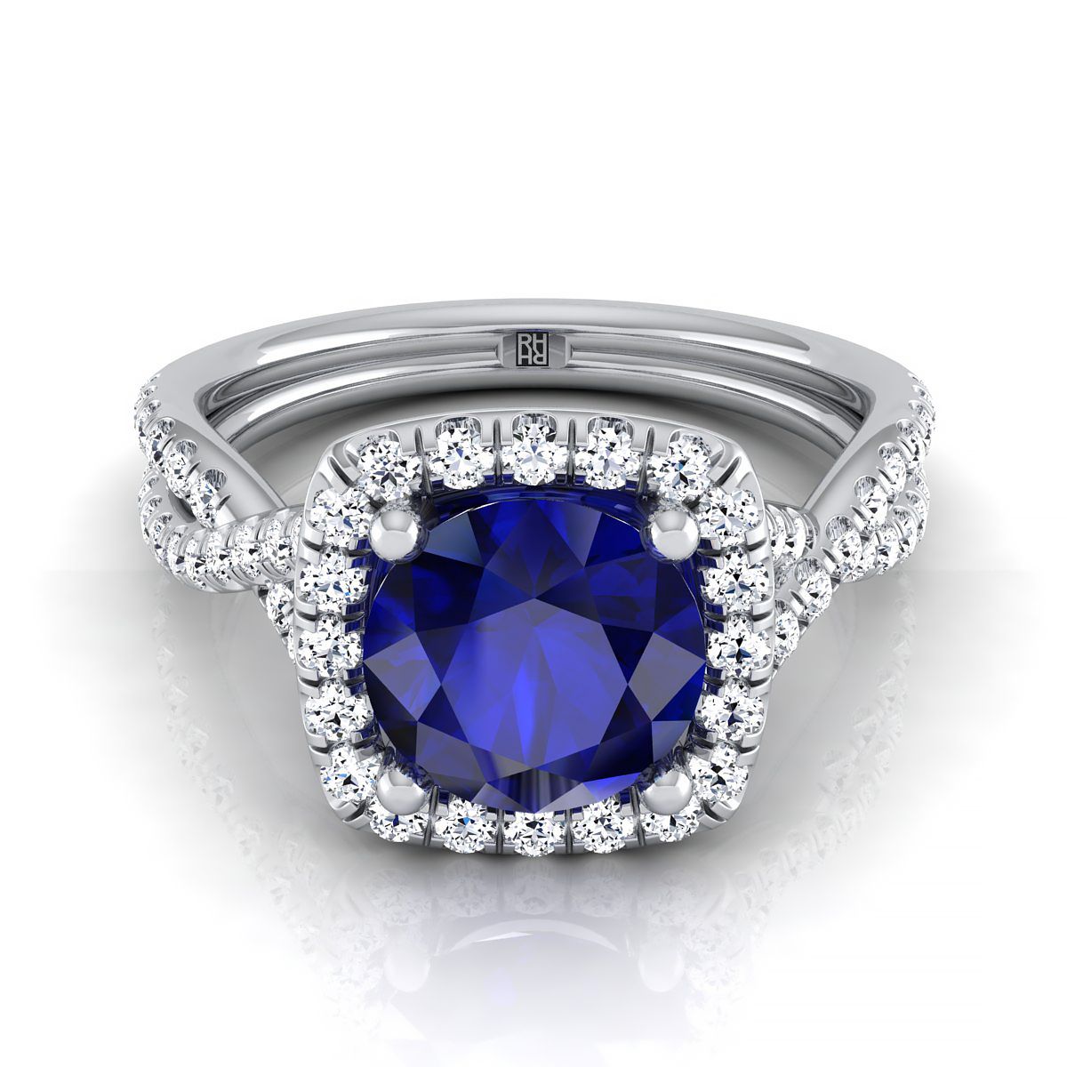 Platinum Round Brilliant Antique Delicate Beaded Floral Halo and Leaf Engagement Ring -3/8ctw