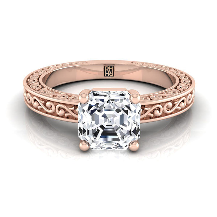 ตัวเรือนแหวนหมั้น Veronica ทรงแอชเชอร์ ทองคำชมพู 14K จาก RockHer
