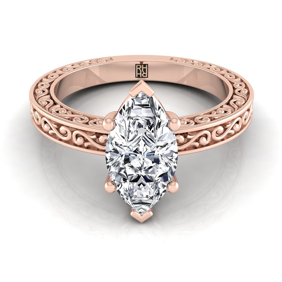 ตัวเรือนแหวนหมั้น Veronica ทรงมาคี ทองคำชมพู 14K จาก RockHer