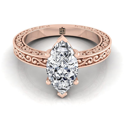 ตัวเรือนแหวนหมั้น Veronica ทรงมาคี ทองคำชมพู 14K จาก RockHer