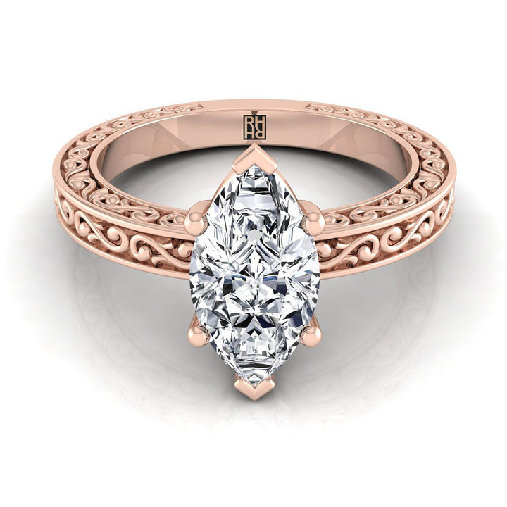 ตัวเรือนแหวนหมั้น Veronica ทรงมาคี ทองคำชมพู 14K จาก RockHer