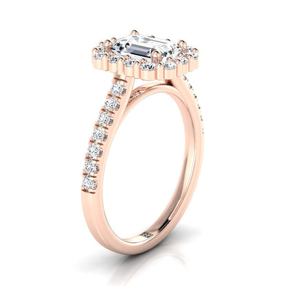 ตัวเรือนแหวนหมั้นเพชร Fiona ทรงมรกต ฝังหนาม ทองคำชมพู 14K จาก RockHer