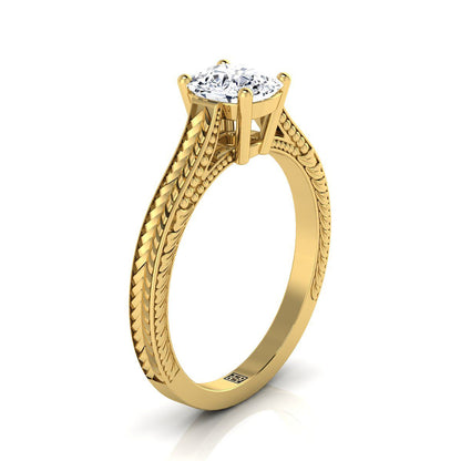 ตัวเรือนแหวนหมั้น Aida ทรงคุชชั่น ฝังหนาม ทองคำเหลือง 18K จาก RockHer