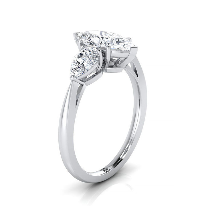 Three Stone Matched Shape Marquise, in Platinum, prong setting – view 9 | RockHer