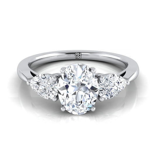 Three Stone Matched Shape Oval, in Platinum, prong setting | RockHer