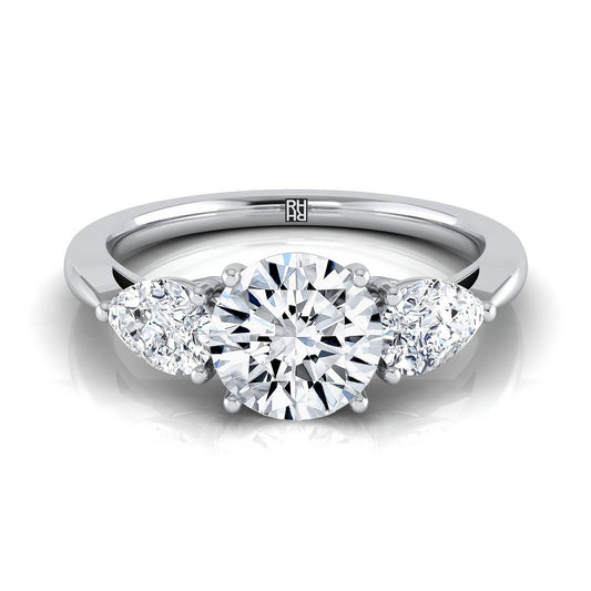 Round Brilliant, Three Stone Matched Shape, in Platinum, prong setting | RockHer