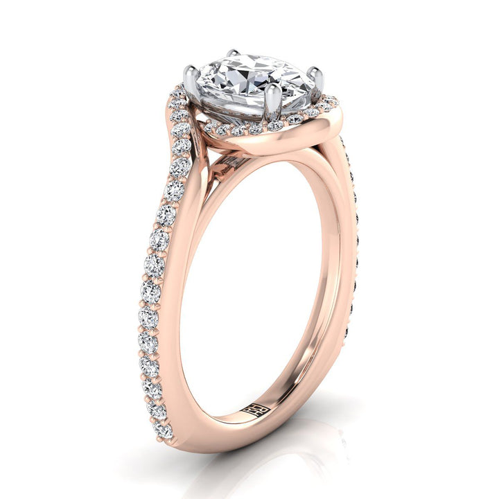 Pavé Swirl Halo Oval, in 14K Rose Gold, pave setting – view 9 | RockHer