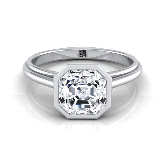 Bezel Cathedral Solitaire Asscher, in Platinum | RockHer