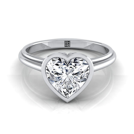 Bezel Cathedral Solitaire Heart Shape, in Platinum | RockHer