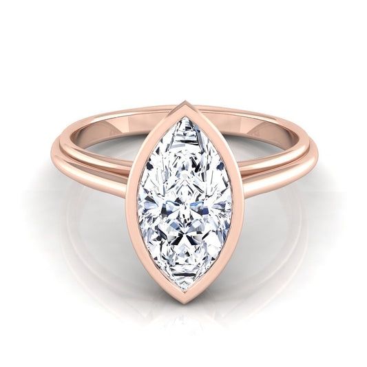 Bezel Cathedral Solitaire Marquise, in 14K Rose Gold | RockHer
