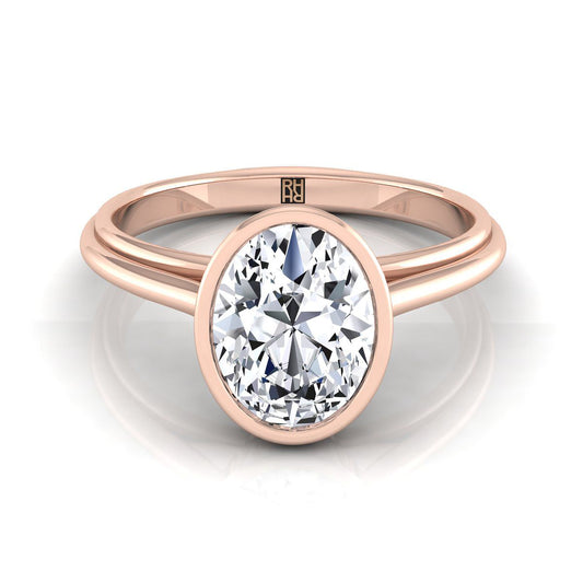 Bezel Cathedral Solitaire Oval, in 14K Rose Gold | RockHer