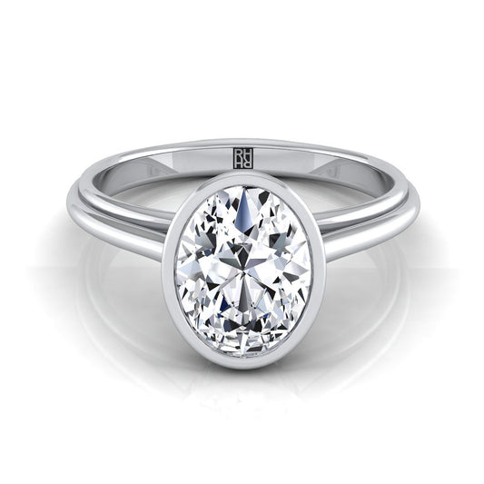 Bezel Cathedral Solitaire Oval, in Platinum | RockHer