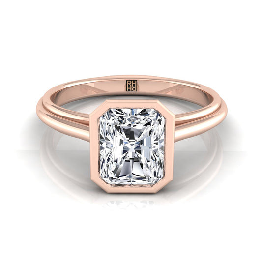 Bezel Cathedral Solitaire Radiant, in 14K Rose Gold | RockHer