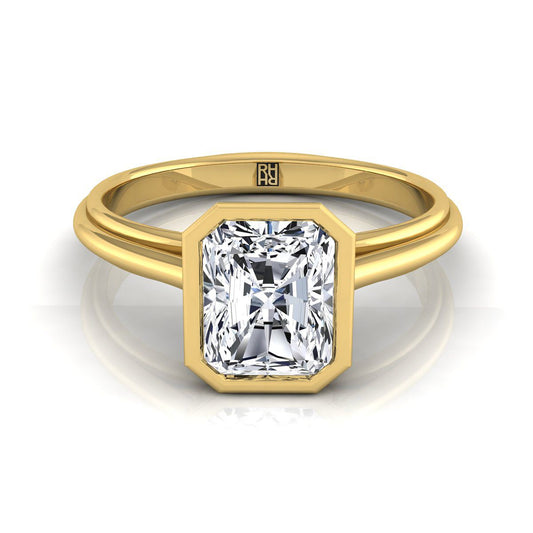 Bezel Cathedral Solitaire Radiant, in 18K Yellow Gold | RockHer