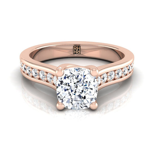 Channel Set Pavé Cushion, in 14K Rose Gold, pave setting | RockHer
