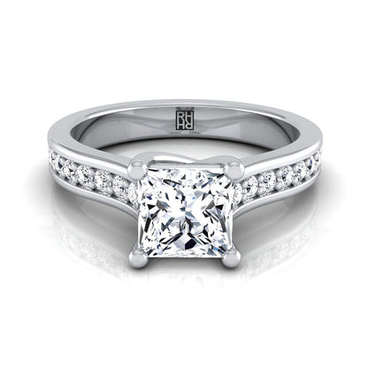 ตัวเรือนแหวนหมั้นเพชร Celesta ทรงปริ๊นเซส ฝังปาเว่ ทองคำขาว 18K จาก RockHer