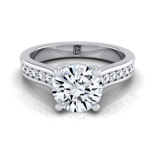 Round Brilliant, Channel Set Pavé, in Platinum, pave setting | RockHer