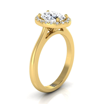 ตัวเรือนแหวนหมั้นเพชร Kate ทรงรี ฝังปาเว่ ทองคำเหลือง 18K จาก RockHer