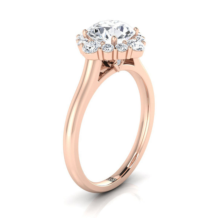 Round Brilliant, Square Halo Secret Stone, in 14K Rose Gold – view 9 | RockHer