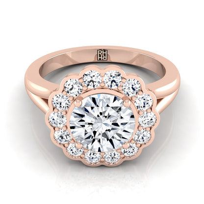 ตัวเรือนแหวนหมั้นเพชร Nera ทรงกลม ฝังหนาม ทองคำชมพู 14K จาก RockHer