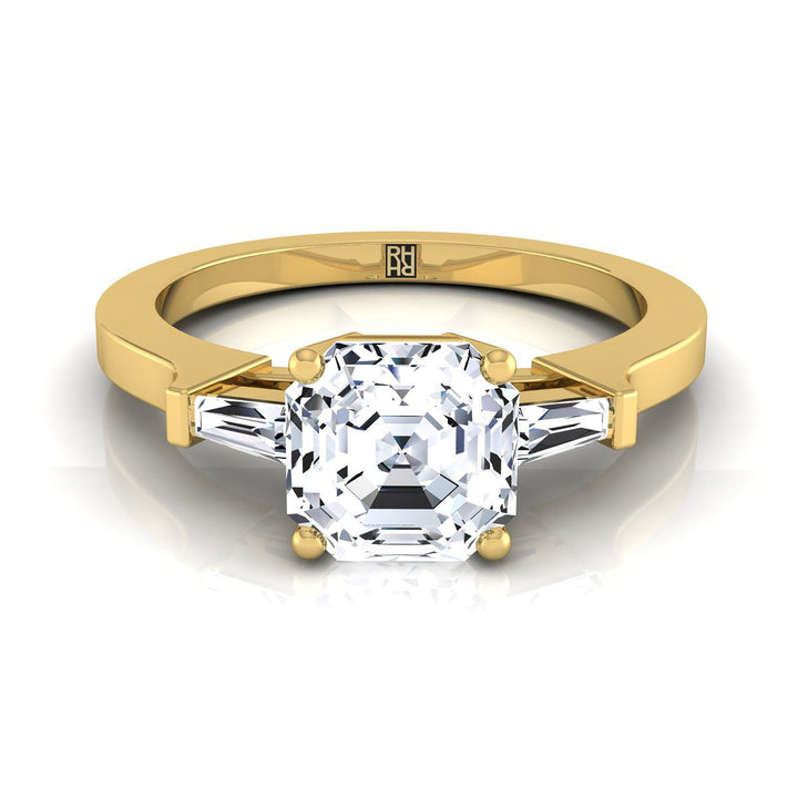 ตัวเรือนแหวนหมั้นเพชร June ทรงแอชเชอร์ ฝังแชนเนล ทองคำเหลือง 18K จาก RockHer
