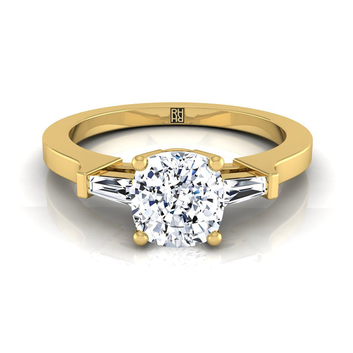 ตัวเรือนแหวนหมั้นเพชร June ทรงคุชชั่น ฝังแชนเนล ทองคำเหลือง 18K จาก RockHer