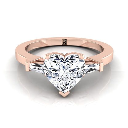 ตัวเรือนแหวนหมั้นเพชร June ทรงหัวใจ ฝังแชนเนล ทองคำชมพู 14K จาก RockHer