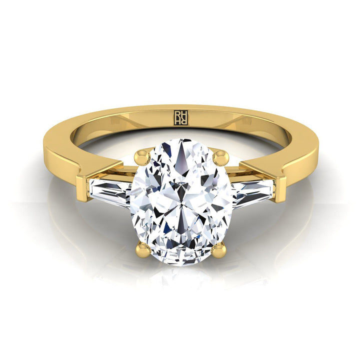 ตัวเรือนแหวนหมั้นเพชร June ทรงรี ฝังแชนเนล ทองคำเหลือง 18K จาก RockHer