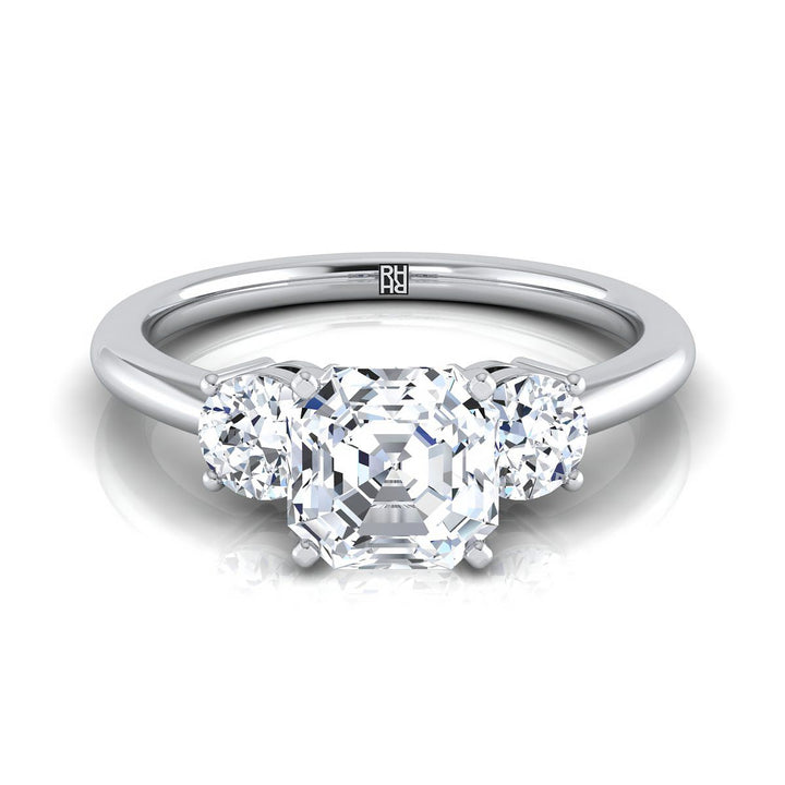 ตัวเรือนแหวนหมั้นเพชร Anita ทรงแอชเชอร์ ฝังหนาม ทองคำขาว 18K จาก RockHer