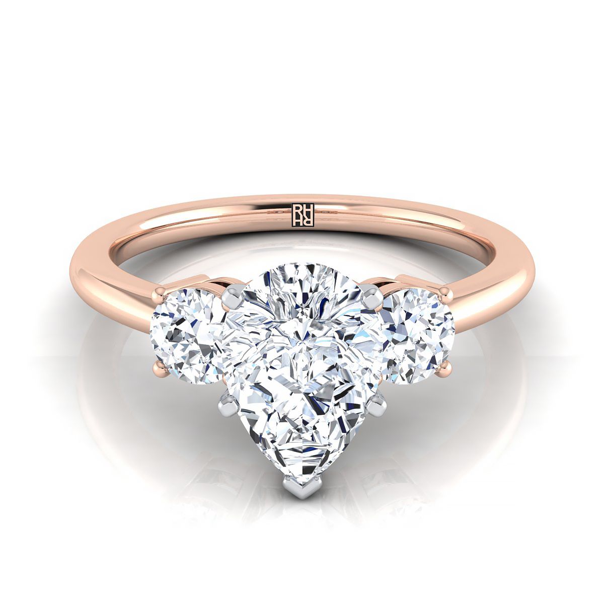 ตัวเรือนแหวนหมั้นเพชร Anita ทรงหยดน้ำ ฝังหนาม ทองคำชมพู 14K จาก RockHer