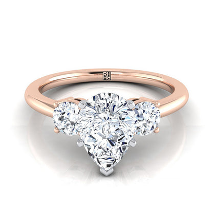 ตัวเรือนแหวนหมั้นเพชร Anita ทรงหยดน้ำ ฝังหนาม ทองคำชมพู 14K จาก RockHer