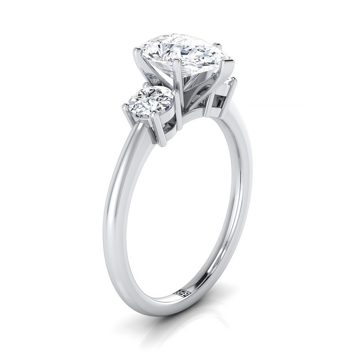 ตัวเรือนแหวนหมั้นเพชร Anita ทรงหยดน้ำ ฝังหนาม ทองคำขาว 18K จาก RockHer