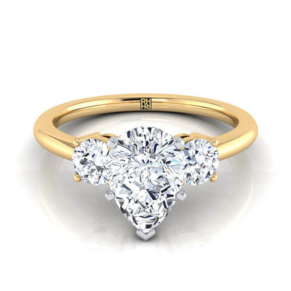 ตัวเรือนแหวนหมั้นเพชร Anita ทรงหยดน้ำ ฝังหนาม ทองคำเหลือง 18K จาก RockHer
