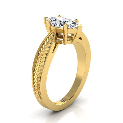 ตัวเรือนแหวนหมั้น Roberta ทรงมาคี ฝังหนาม ทองคำเหลือง 18K จาก RockHer