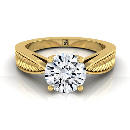 ตัวเรือนแหวนหมั้น Roberta ทรงกลม ฝังหนาม ทองคำเหลือง 18K จาก RockHer