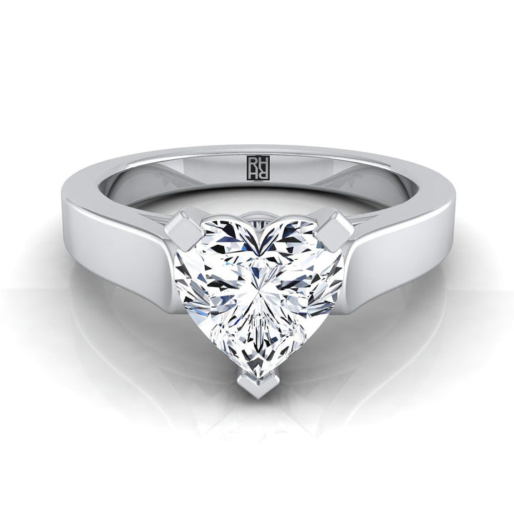 ตัวเรือนแหวนหมั้น Charlotte ทรงหัวใจ ฝังหนาม ทองคำขาว 18K จาก RockHer
